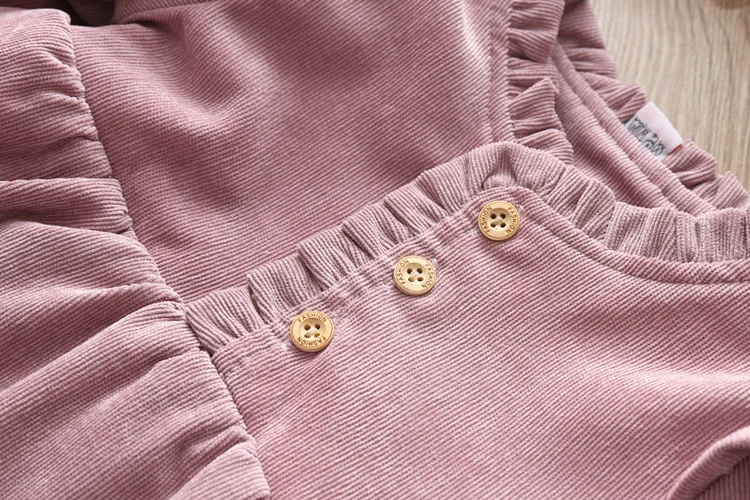 Новое однотонное платье для малышей, vestido infantil платье с длинными рукавами для девочек осенне-зимнее бархатное детское цельнокроеное платье, подарок