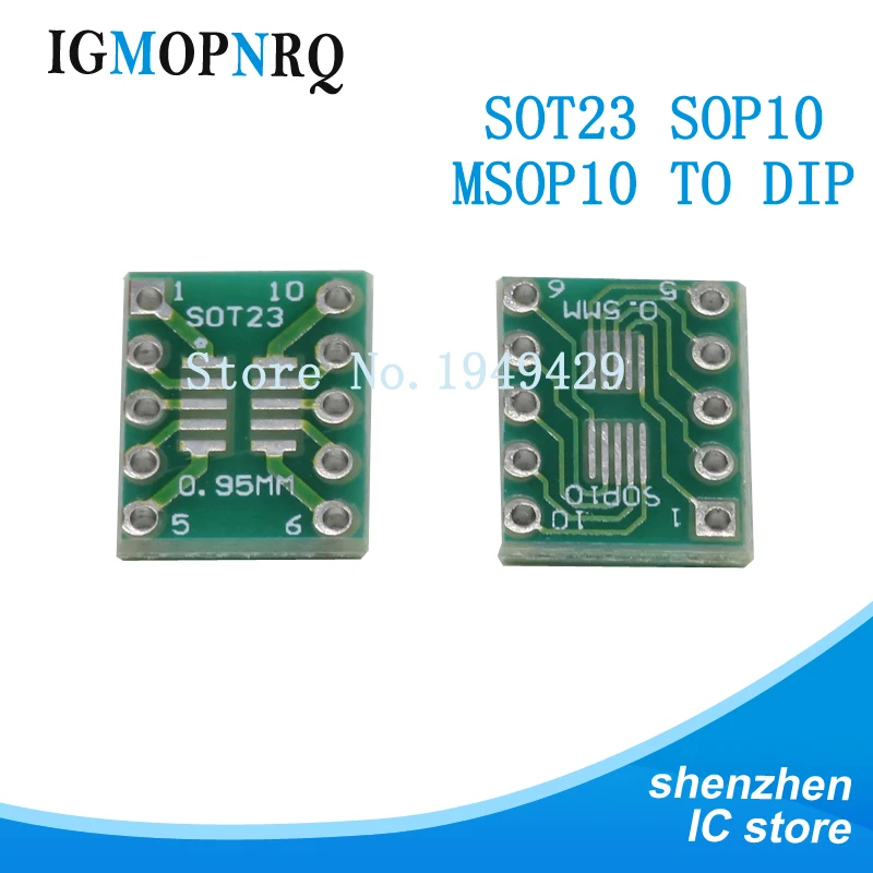 10 шт. SOT23 MSOP10 UMAX к DIP10 плата передачи DIP Pin доска шаг адаптер