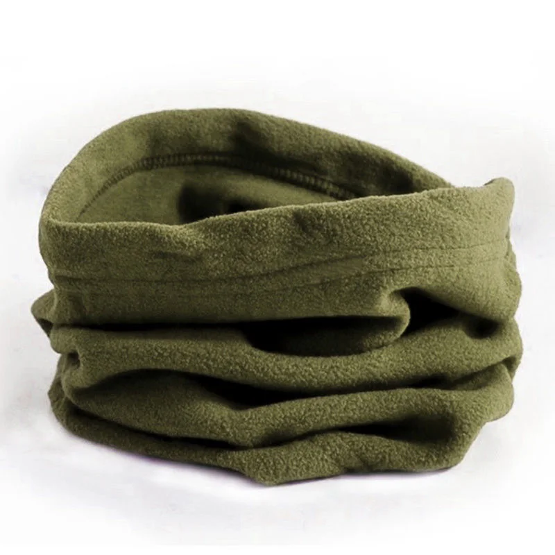 army green 1 шт. 3в1 зимний унисекс женский мужской спортивный термо Флисовый Шарф снуд для шеи теплая маска для лица шапки бини - Цвет: army green