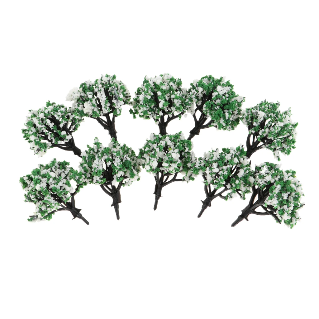 

10 Pieces 1:200 HO Scale Train Scene Landscape Model Trees Garden Decoration