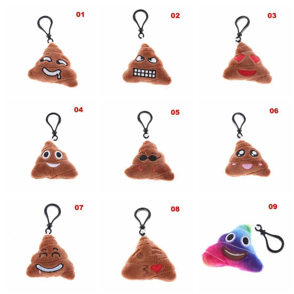 Key Ring 5*6cm Soft Phone Bag Pendant Cute Emoji Emoticon Plush Stuffed Poo Shape Keyring Keychain Chains | Украшения и