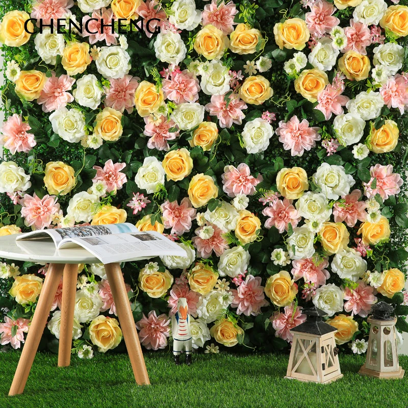 CHENCHENG 40 см * 60 шелковые искусственные цветы пионы розы поддельные Свадебные стены