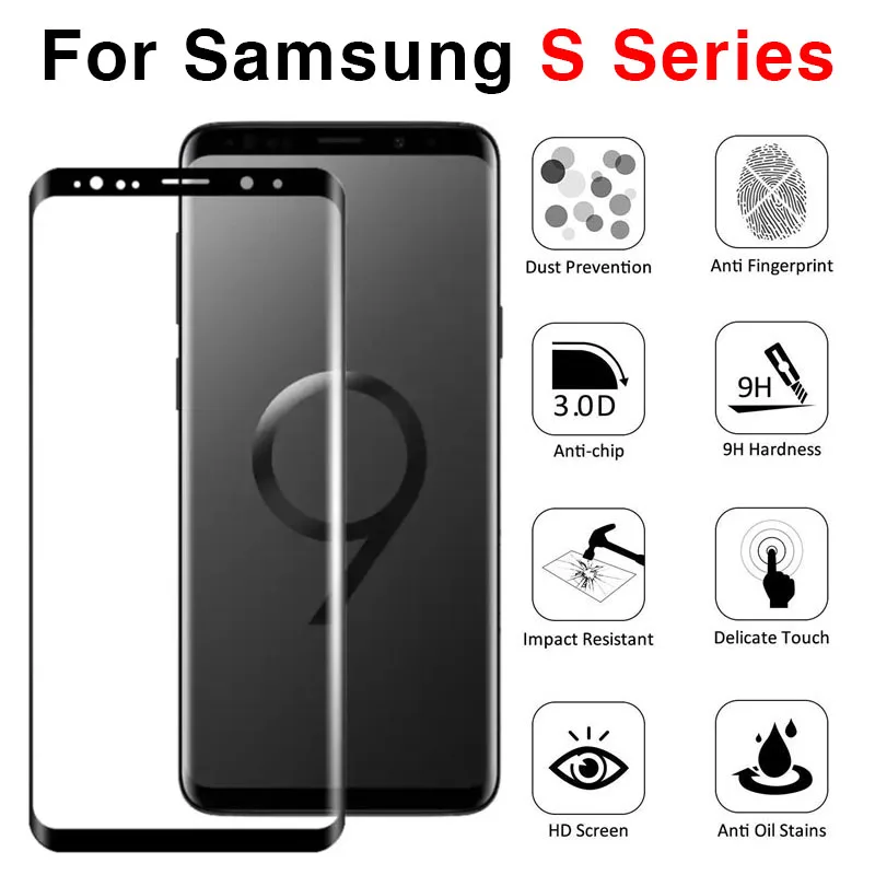 Protective Glass For Samsung S9 Plus Screen Protector On Galaxy S6 S7 Edge S8 S9Plus Tempered Glas Case tremp 9S 8S 7S S 9 8 7 6 |