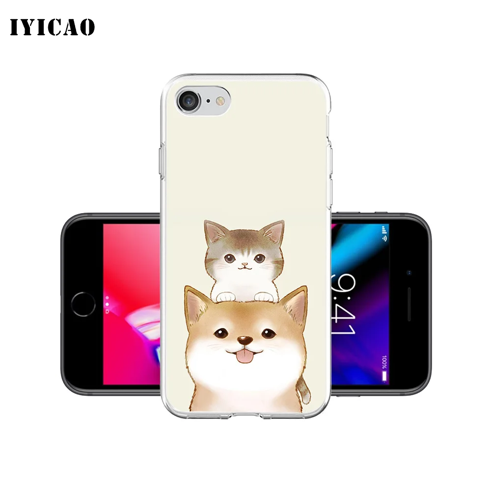 IYICAO милый мягкий силиконовый чехол для iPhone X XR XS MAX 6 6s 7 8 Plus 5 5S SE TPU|Чехлы-накладки| |