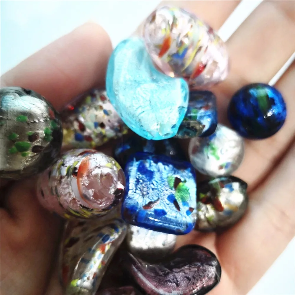 Inventory handling 100 pieces glass foil beads lampwork stocklots | Украшения и аксессуары