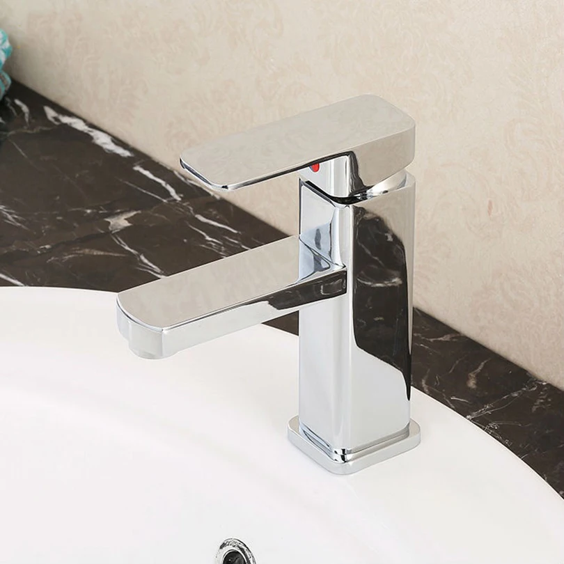 OKAROS современный хромированный латунный кран для раковины ванной комнаты горячей