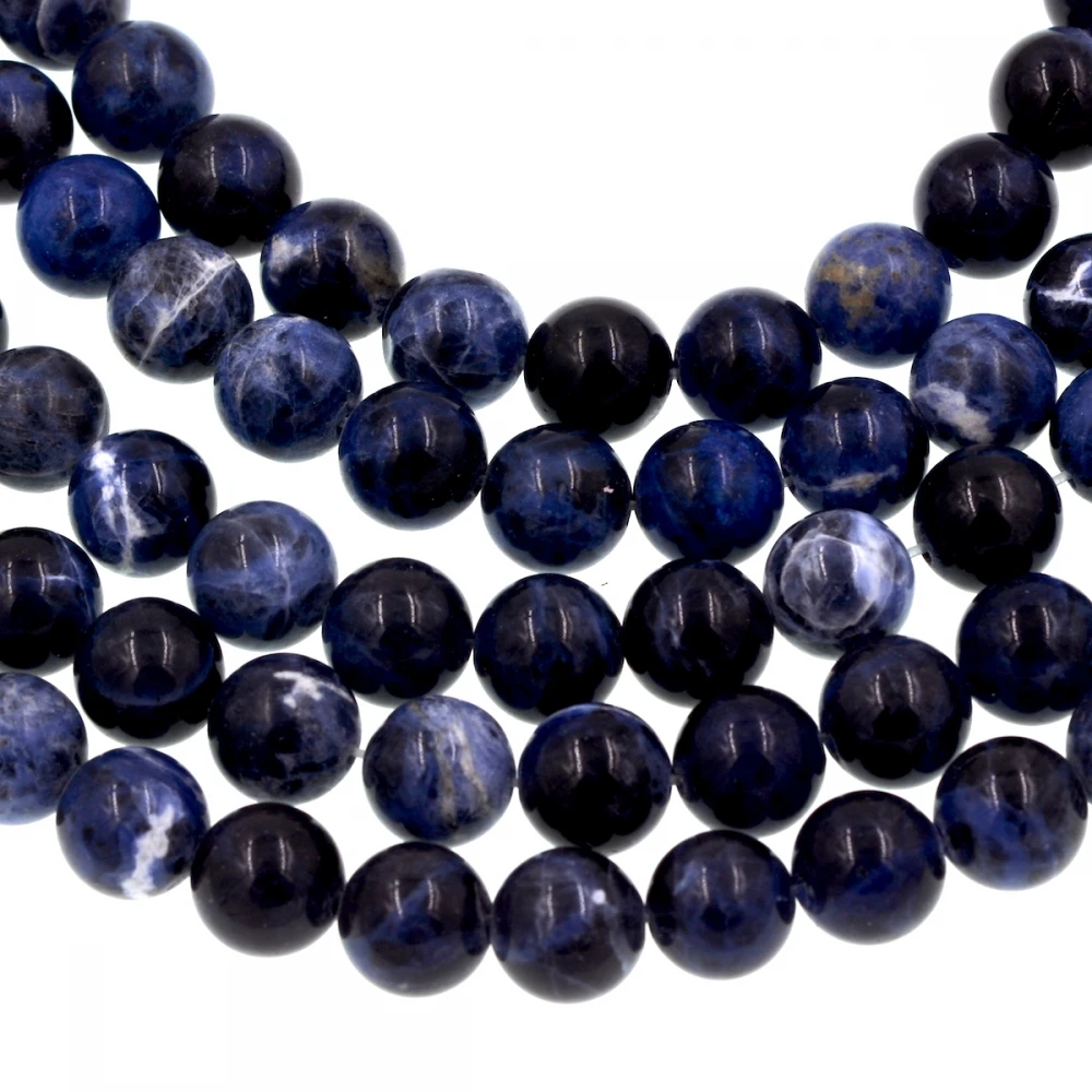 Бусины Из Натурального круглого содалита 10 мм разноцветные разделительная нить |