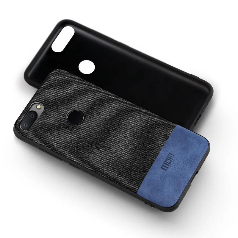 black with blue Для Xiaomi mi A2 Lite чехол A2 Lite задняя крышка силиконовый край противоударный тканевый чехол capas MOFi mi A2 чехол - Цвет: black with blue