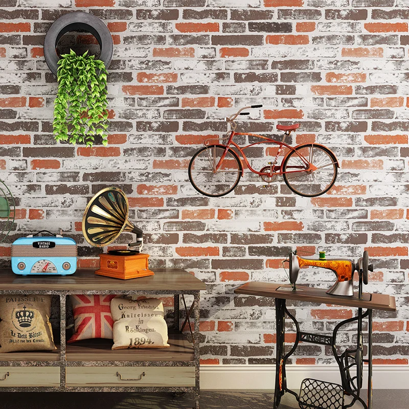 

tapety Vintage Brick Wall Papers Home Decor Personalized Vinyl 3D Papel Mural Colorful Brick Wallpaper for Walls positano
