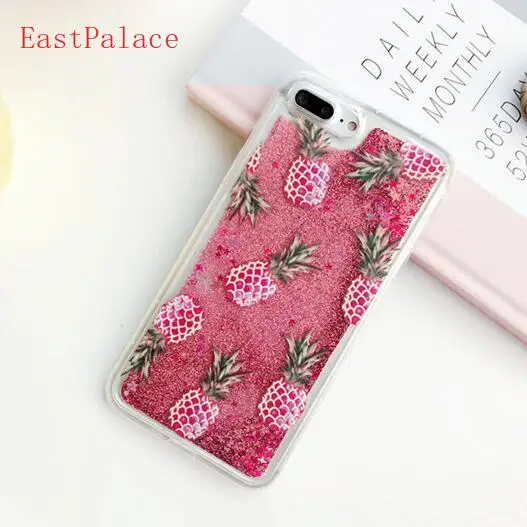 3D Dynamic Liquid Bling Star Quicksand Pineapple Case for IPhone 6 6S Plus 7 8 X XS Cute Phone Glitter Cases Pink Back Cover |
