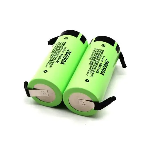 2 шт аккумулятор для Panasonic 26650A 3,7 V 5000 mAh высокой емкости 26650 литий-ионная аккумуляторная батарея+ DIY никель