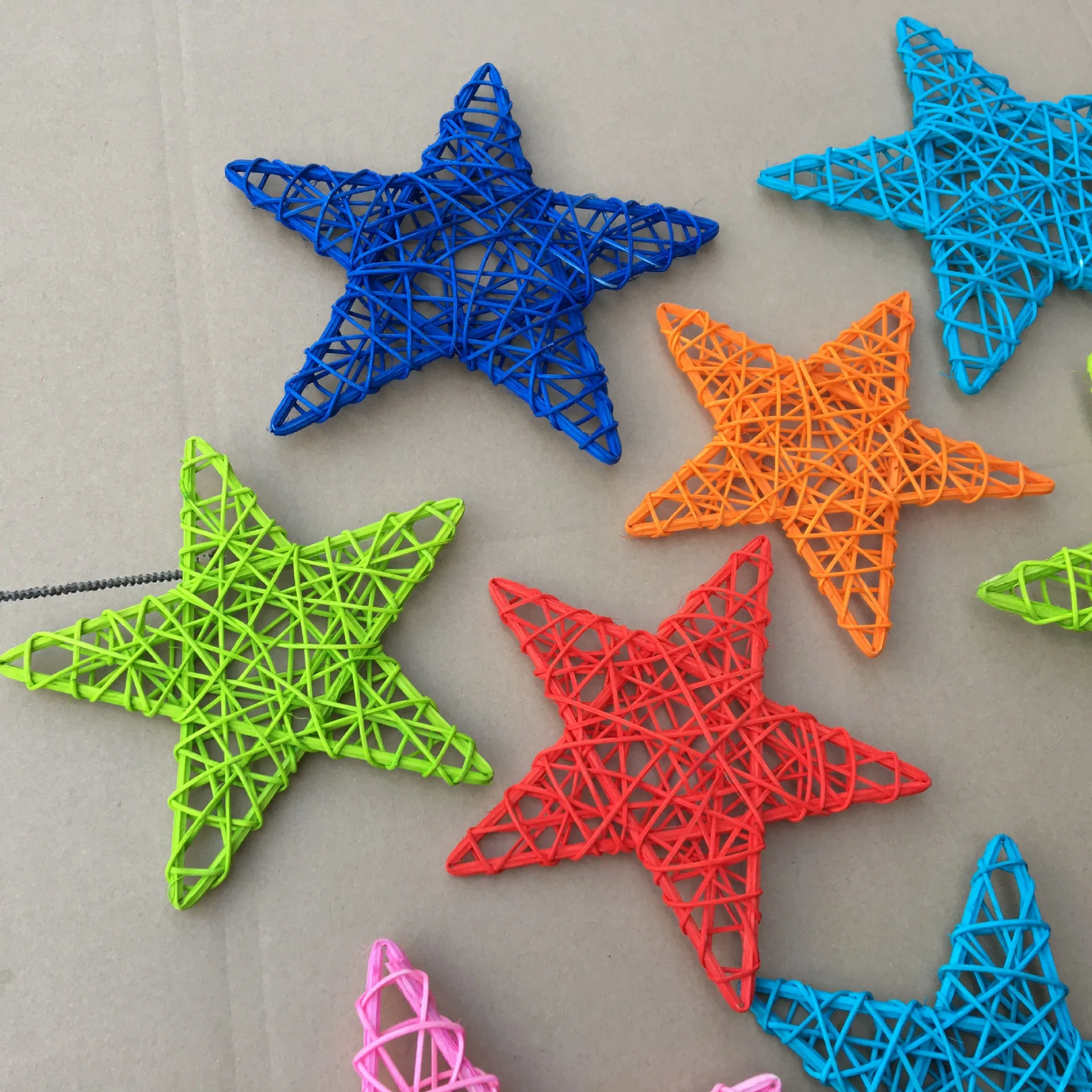 1pcs Multiple Color Wicker Rattan Star Decorative Natural Spheres Craft DIY, Wedding Decoration, Christmas Tree, House Ornaments