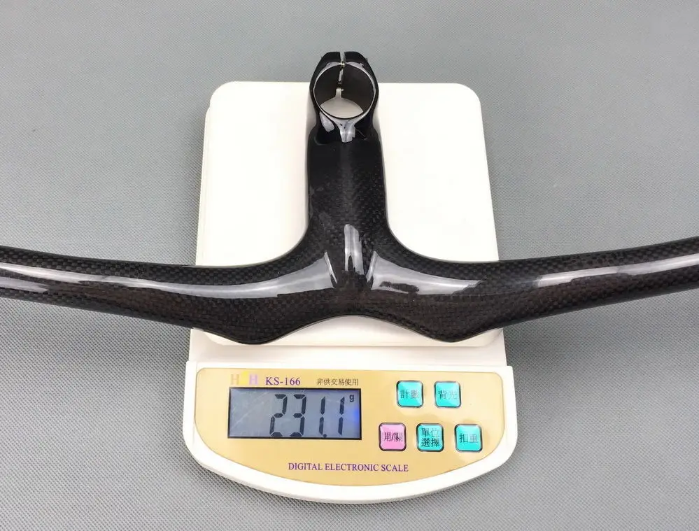 

3K Carbon MTB handlebar Mountain Bike Bicycle rise Handlebar Integrated Bar Stem No logo Glossy 600/620/640/660/680/700/720mm