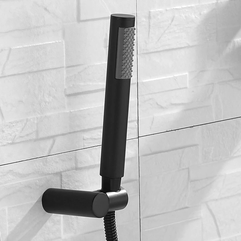 hotel any stream high pressure hand held shower head black bathroom wall mount brass shower sprayer set with hose shower holder free global shipping