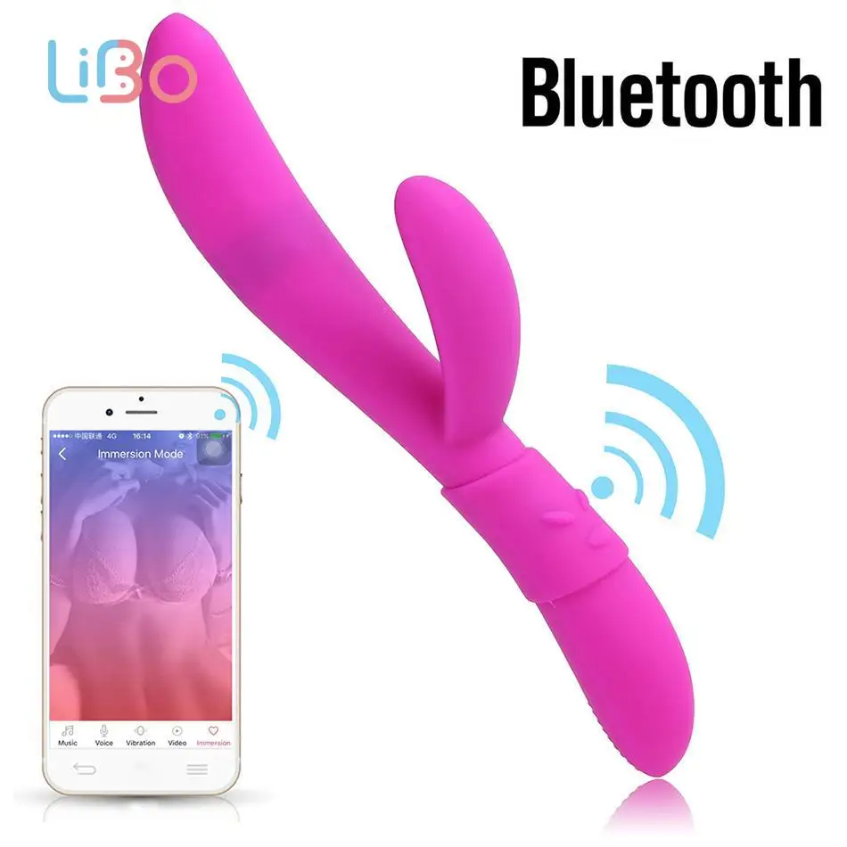 Li bo кролик вибратор силиконовый умный Bluetooth Водонепроницаемый Женский