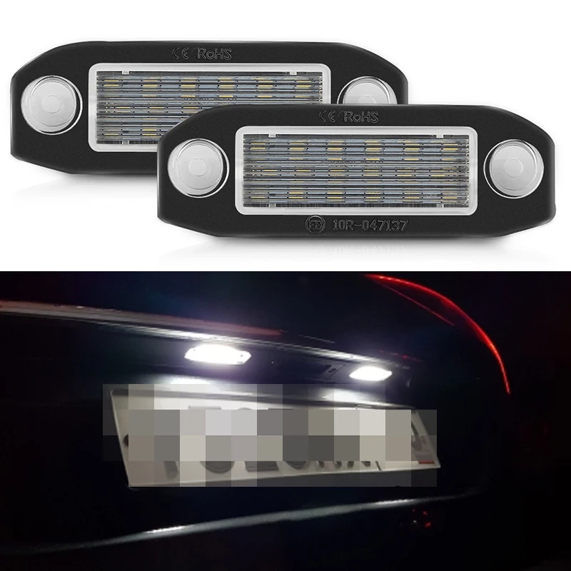 

Лампа для номерного знака для VOLVO, 12 В, белая, светодиодный ная лампа для номерного знака для Volvo C30, C70, S80, XC70, S40, V50, S60, XC60, XC90, 2 шт.