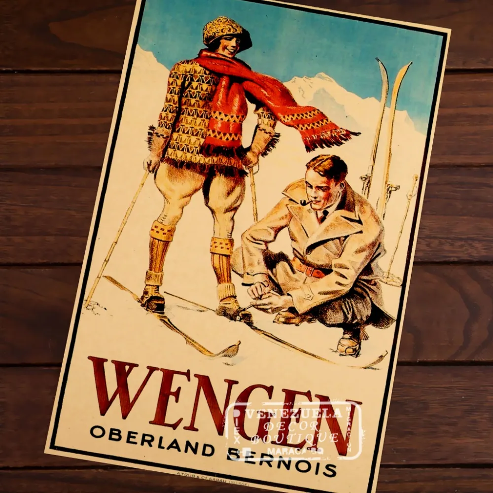 Budweiser винтажный Ретро постер для зимнего катания на лыжах холсте DIY настенные