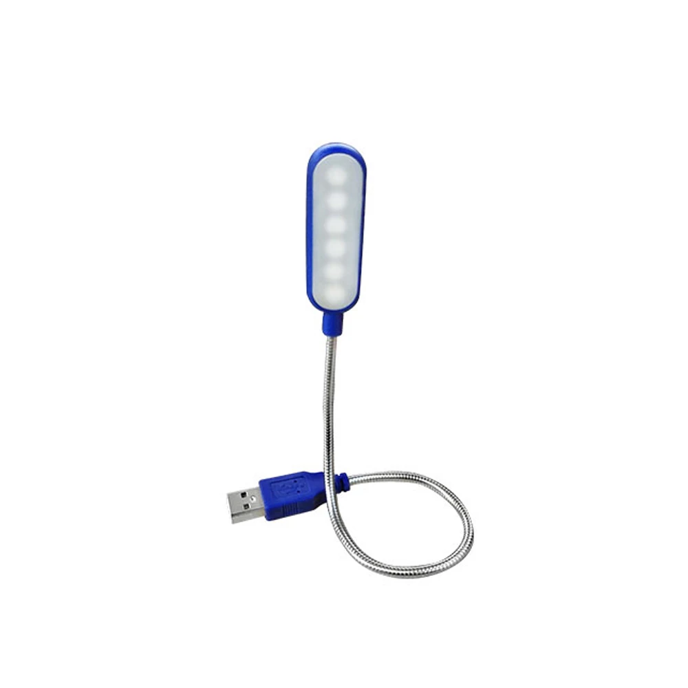 5 в USB 6 светодиодов книжный светильник портативный гибкий USB ночник применяется к портативному компьютеру USB интерфейс - Испускаемый цвет: Синий