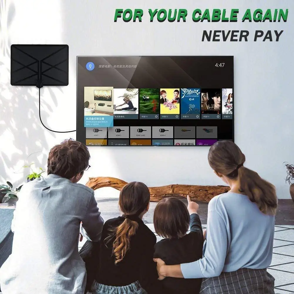 Miles TV Aerial Indoor Amplified Digital HDTV Antenna with 4K UHD 1080P DVB-T Freeview for Life Local Channels Broadcast | Электроника