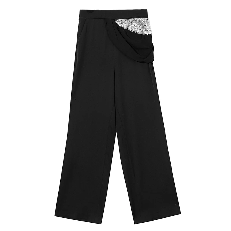 TWOTWINSTYLE повседневные женские брюки с блестками высокой талией большие размеры