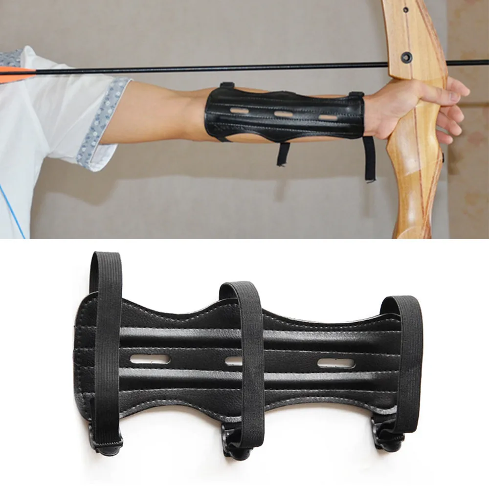 Защитный чехол для стрельбы из лука Forfar кожаный 3 ремешка | Спорт и развлечения