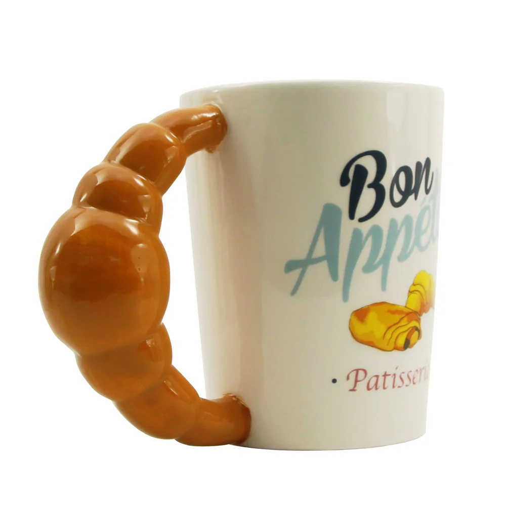 1 шт. кружка в форме запеченного хлеба кофейная с 3d ручкой во французском стиле