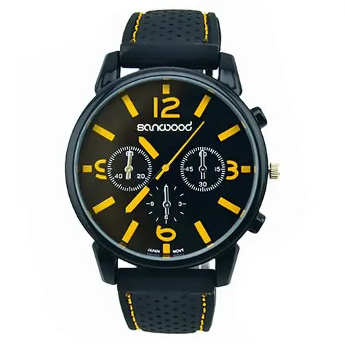 

Men Numeral Dial Silicone Band Wristwatch Quartz Analog Casual Sport Wrist Watch