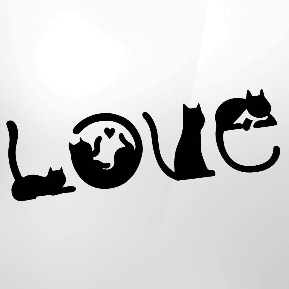 Гоночные Переводные картинки LOVE Cat на заказ оригинальные стильные автомобильные