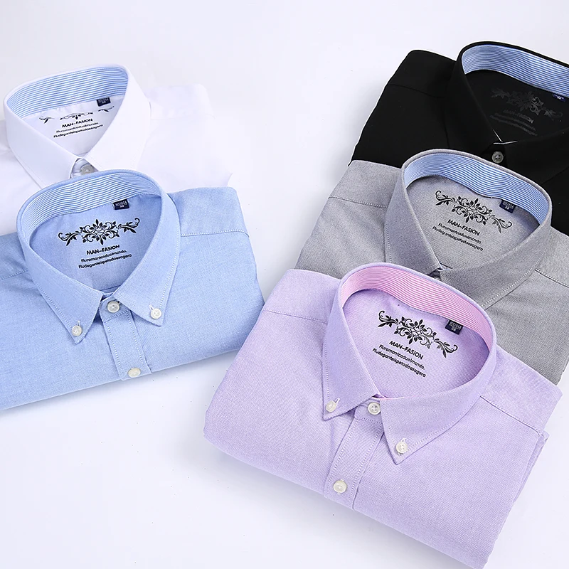 

Short sleeve Men's Shirt Summer Button collar oxford fabric slim fit breath comfrotable fashion business mens casual shirts