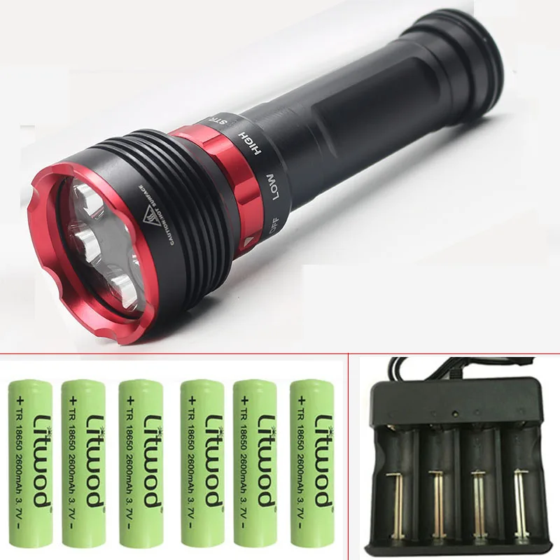 Option B Z20DX5s CREE XHP70.2 светодиодный вспышка светильник фонарь Водонепроницаемый 3 режима 18650 Батарея Дайвинг лампы под водой PK XM-L2 U3 флэш-светильник - Испускаемый цвет: Option B