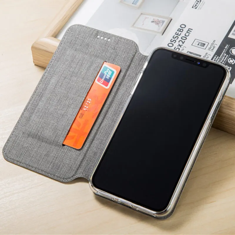 Кожаный чехол книжка с автоматическим магнитом для iPhone X 10 Apple 5 8 дюйма слот карт