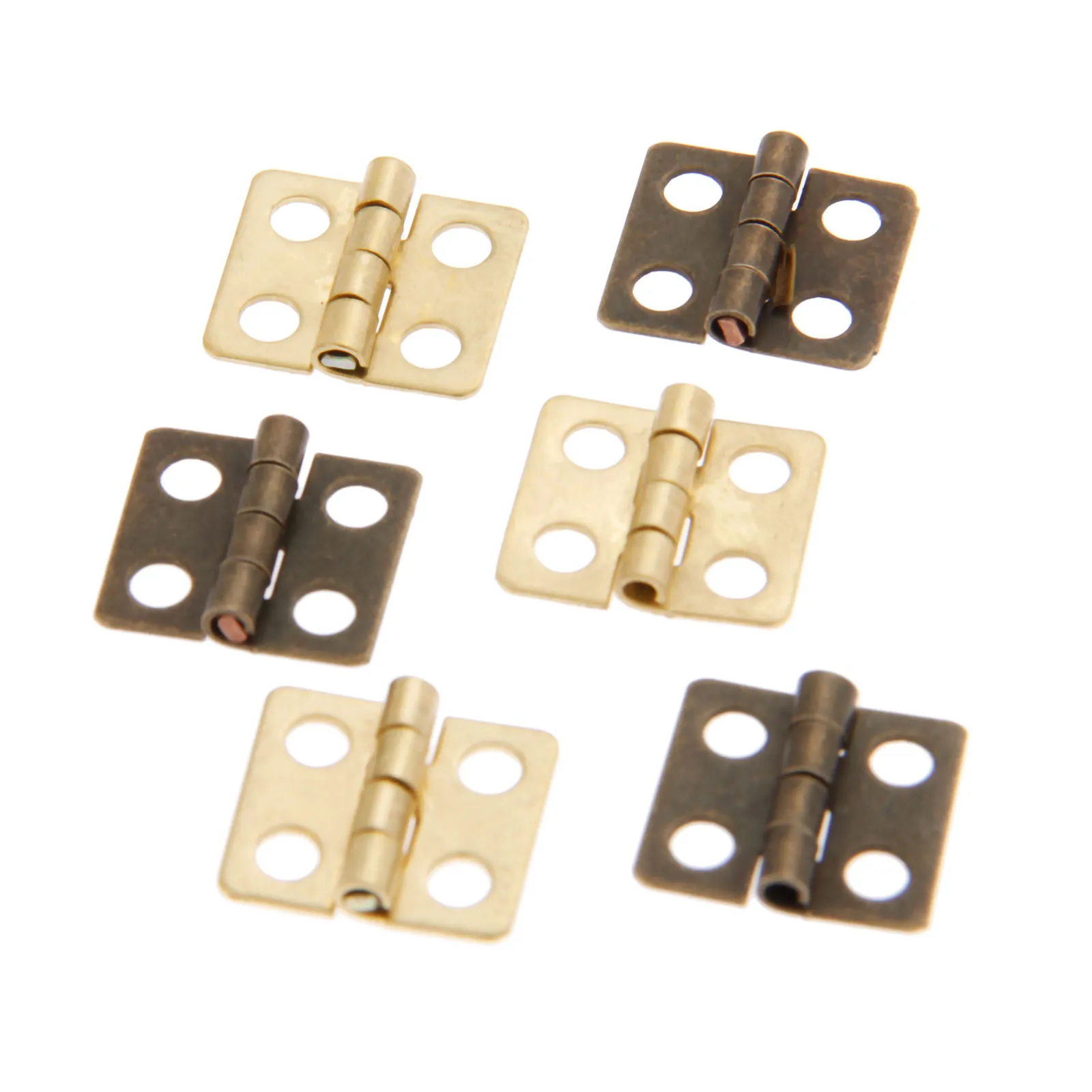 40 шт. антикварные мини Ящики для шкафа дверная мебель шарнирные петли 4 отверстия