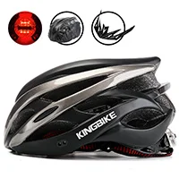 black Titanium KINGBIKE mtb шлем Женский Мужской задний фонарь велосипедный шлем шоссейный велосипед integrally-mold велосипедный шлем copri casco bici casque velo route - Цвет: black Titanium