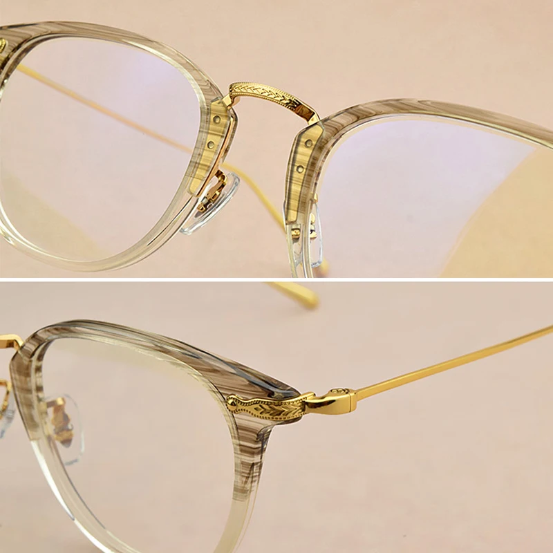Винтажные очки, оправа из титана, близорукость, компьютерные очки для женщин и мужчин, прозрачная Ретро оправа для очков, оптические очки, nerd