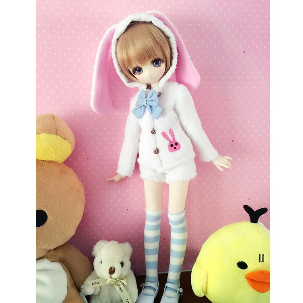 

[Wamami] 4 шт. белые милые фотообои/шорты/носки/бант для 1/6 СД DOD Dollfie