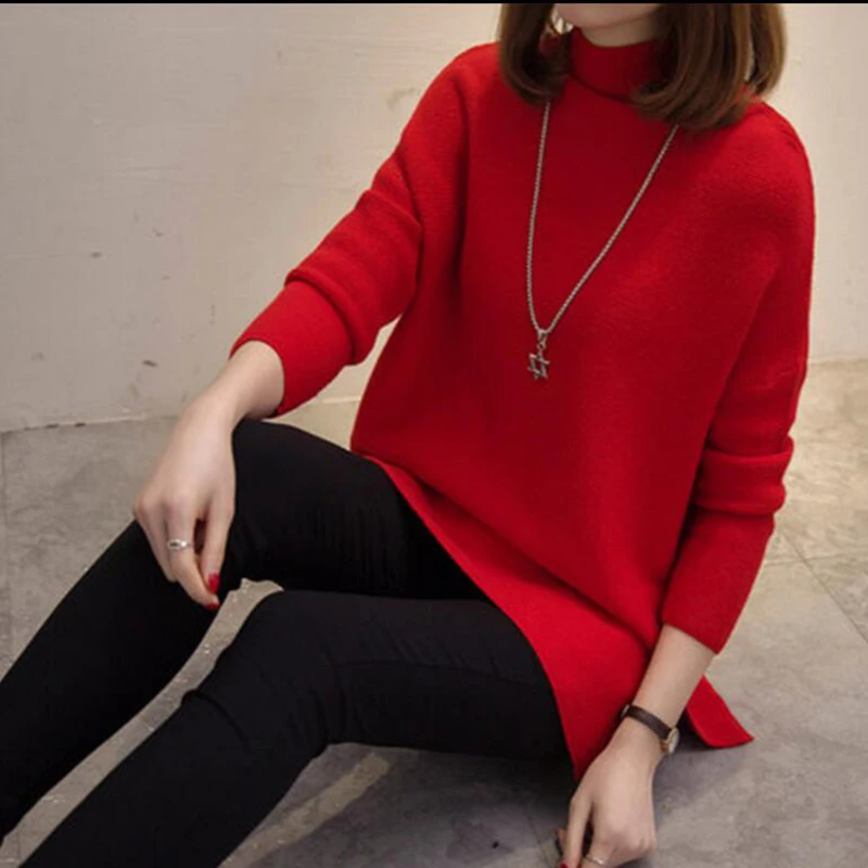 2017 Long Turtleneck Sweater Dress Maxi Sleeve Women Full Winter Slim Sexy Sweaters Pulloverliu7 | Женская одежда