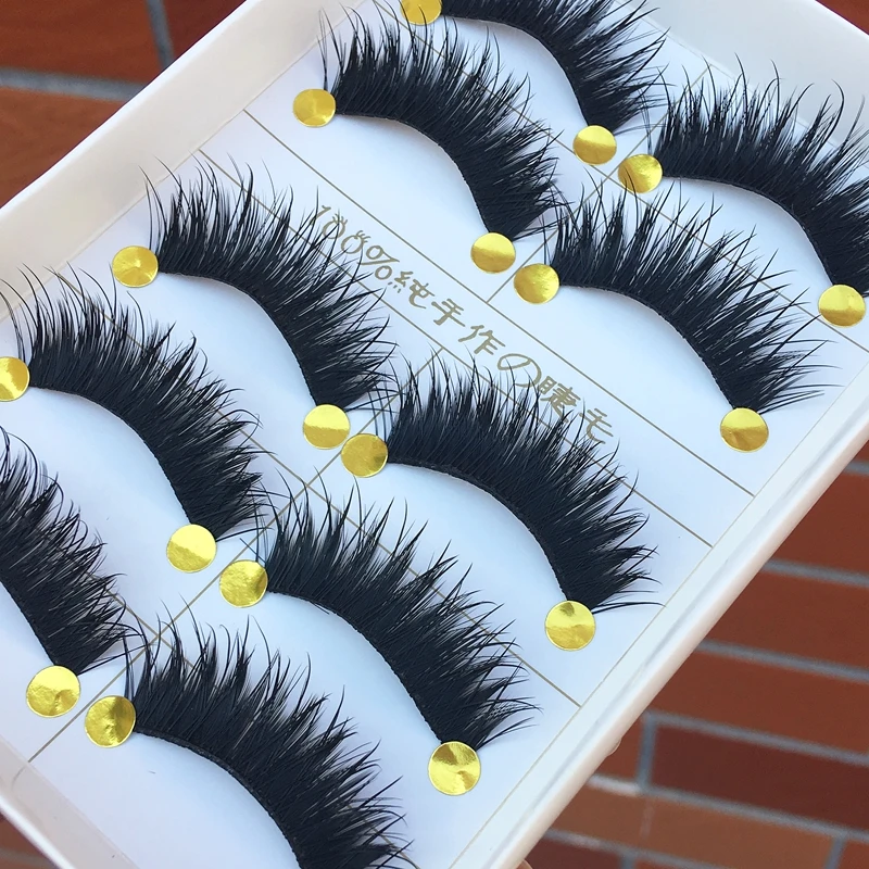 5 пар хлопковых стеблей натуральные длинные накладные ресницы грязные мягкие