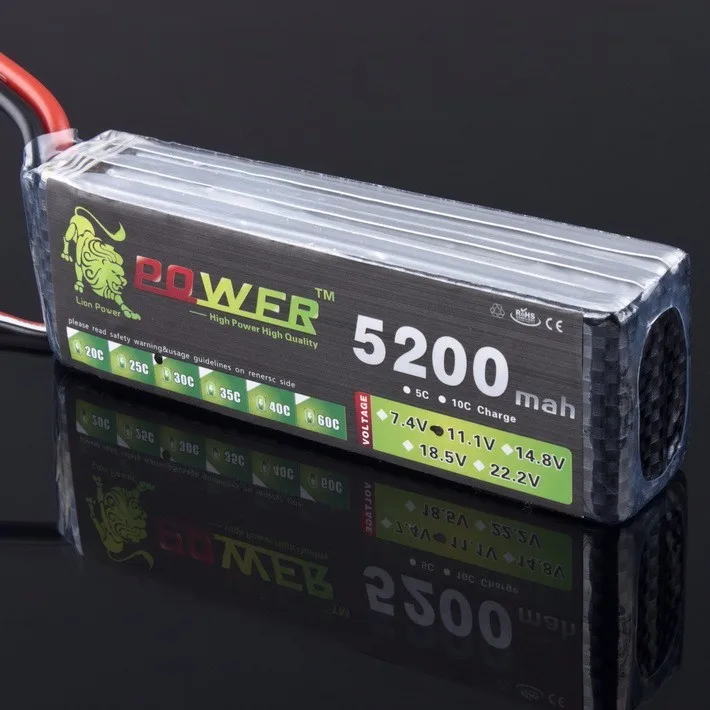 Высококачественный аккумулятор LION POWER Lipo 3S 11,1 v 5200mAh 30C Аккумулятор для радиоуправляемого вертолета, радиоуправляемого автомобиля, лодки, квадрокоптера, игрушки с дистанционным управлением