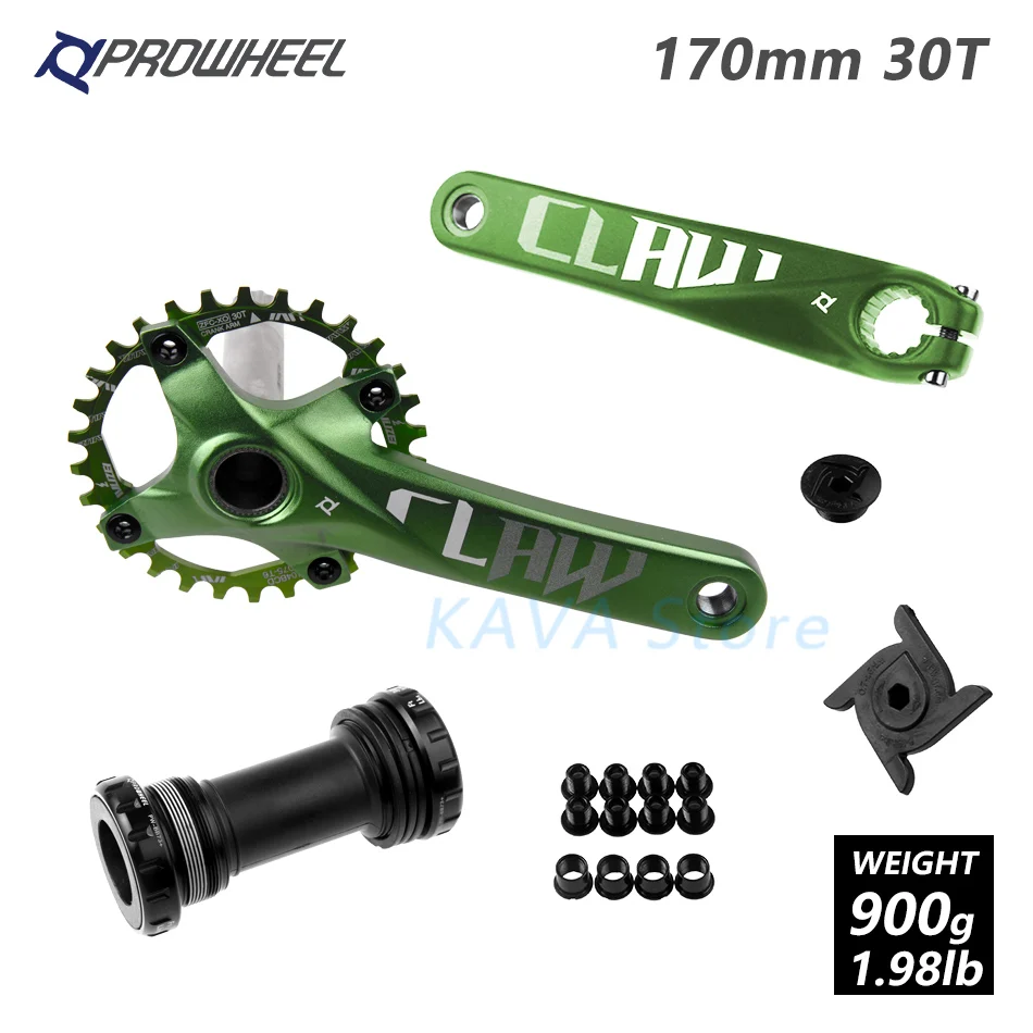 Горный велосипед MTB велосипедные рукоятки передняя Звездочка 104BCD звездочки 170/175 мм Звездочка Круглый 30/32/34/36/38T каретка BB кривошипно комплект - Цвет: 170 Green 30T and BB