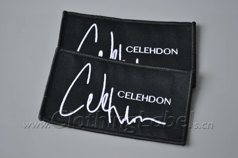 Изготовленный На Заказ тканый патч для одежды этикетки с перекрытым краем