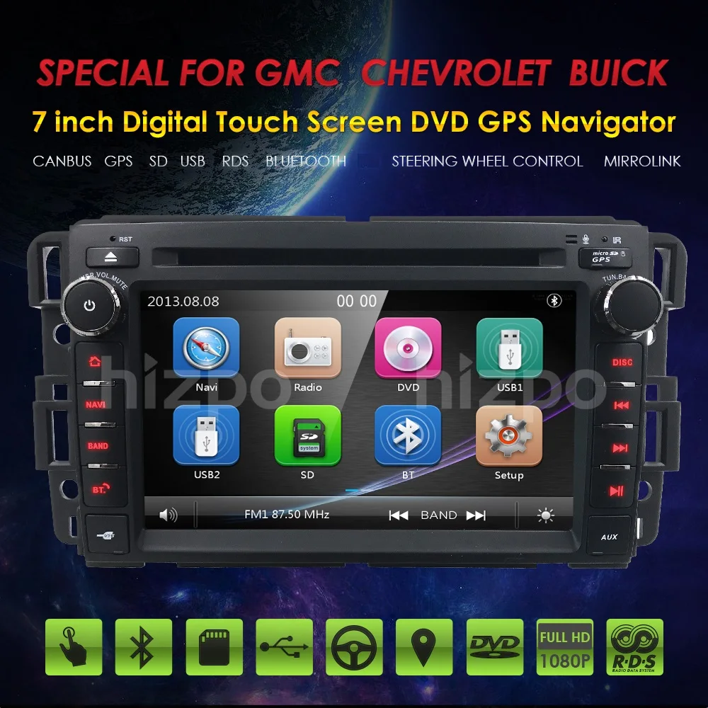 2 Din автомобильный стерео dvd-плеер gps для GMC Yukon Acadia Chevy Chevrolet 2008-2013 Silverado 1500 2012 Sierra 2011 SWC RDS DVBT DAB