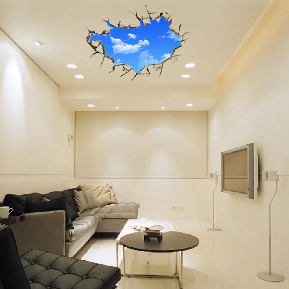 Наклейка на стену сделай сам голубое небо виниловые наклейки съемная наклейка s