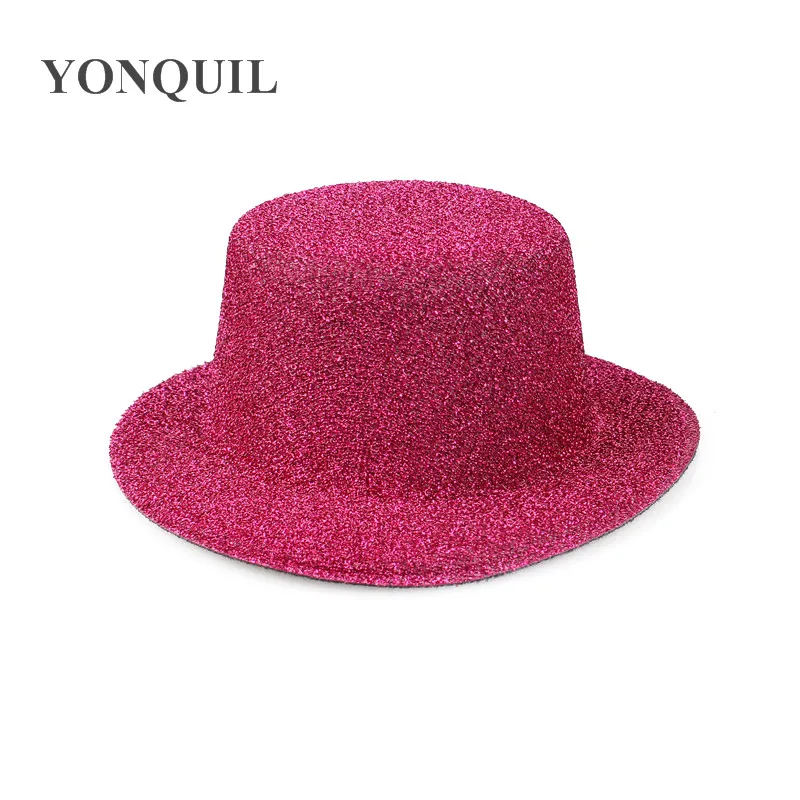5.2&quot/13CM 9 Colors BLINGBLING Mini Top Fascinator Hats Glitter Party Headwear DIY Hair Accesspries Occasion Pillbox Headpiece |