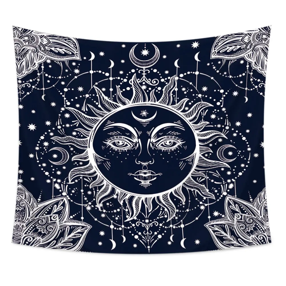Enipate Sun Moon Face гобелен креативный Богемный Хиппи гобелены тканые Декоративные