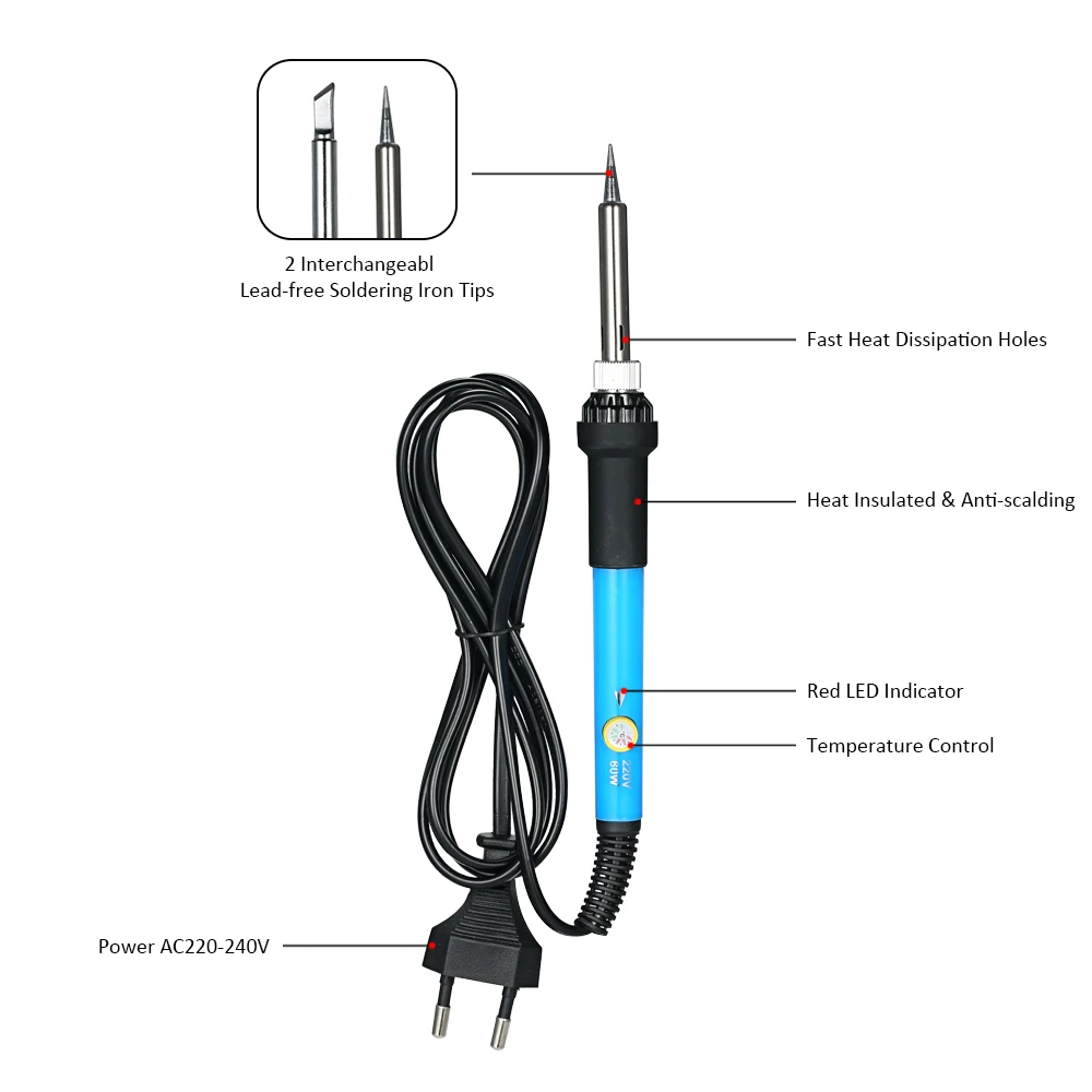 KKmoon 858D 700W Soldering Station LED Digital Solder Iron BGA Rework Hot Air Gun Welding Tool Kit | Инструменты