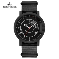 reef tigerrt top brand casual watches men big dial black sport watch waterproof automatic watch reloj hombre rga9035