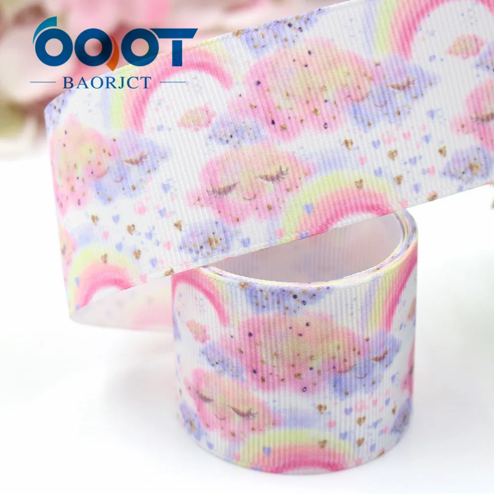 10 ярдов Радужные облака печатные Grosgrain ленты 1 1/2 ''Diy ручной работы бант шляпа