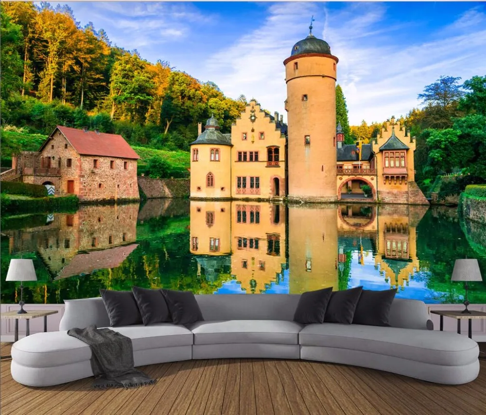 3d обои на заказ фотообои немецкий пейзаж с замком Картина декор комнаты картина