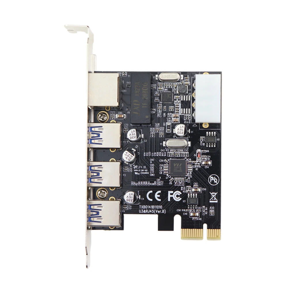 Комбинированная карта PCI Express E x1 на 3 порта USB 0 концентратор 10/100/1000 Мбит/с