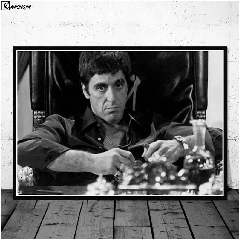 001 AL PACINO постер со шрамом, гангстер, Крестный отец, постеры и печать на холсте, настенная живопись, картина для гостиной, домашний декор - Цвет: 001